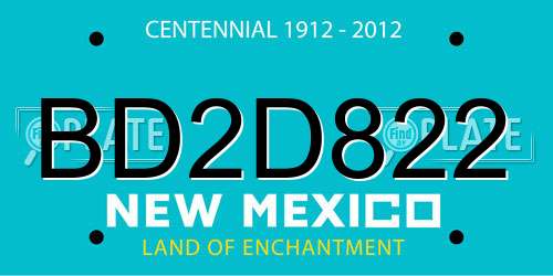 BD2D822 New Mexico License Plate