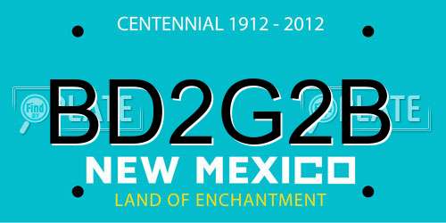 BD2G2B New Mexico License Plate