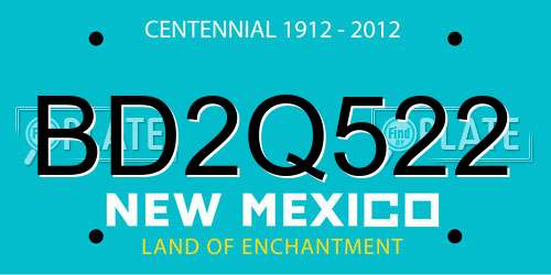 BD2Q522 New Mexico License Plate
