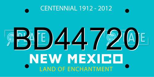 BD44720 New Mexico License Plate