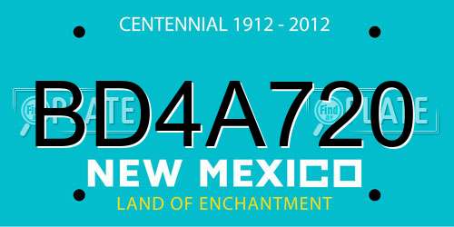 BD4A720 New Mexico License Plate