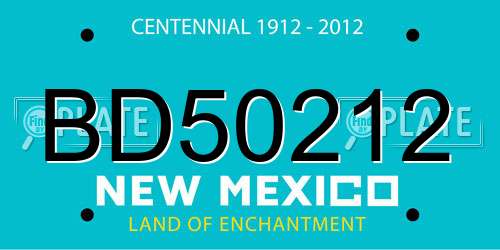 BD50212 New Mexico License Plate