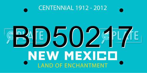 BD50217 New Mexico License Plate