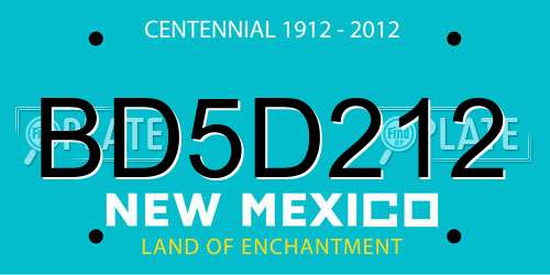 BD5D212 New Mexico License Plate