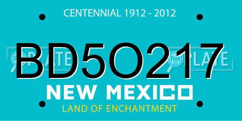 BD5O217 New Mexico License Plate