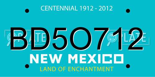 BD5O712 New Mexico License Plate