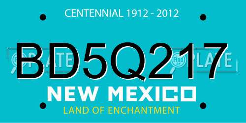 BD5Q217 New Mexico License Plate