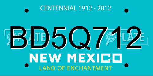 BD5Q712 New Mexico License Plate