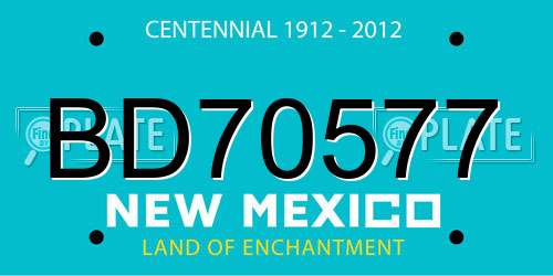 BD70577 New Mexico License Plate