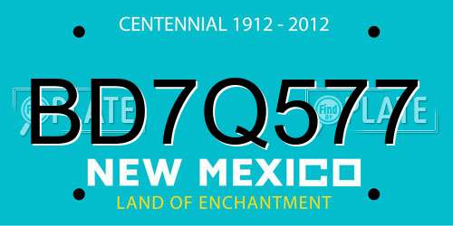 BD7Q577 New Mexico License Plate