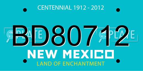 BD80712 New Mexico License Plate