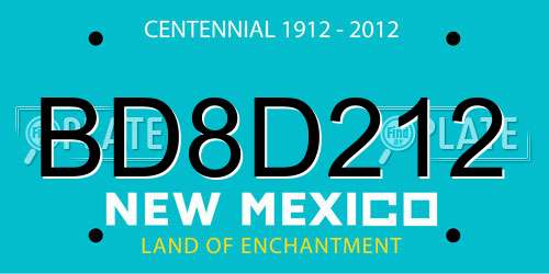 BD8D212 New Mexico License Plate