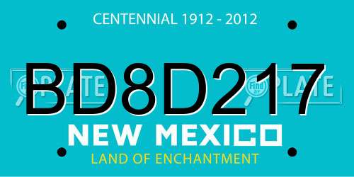 BD8D217 New Mexico License Plate