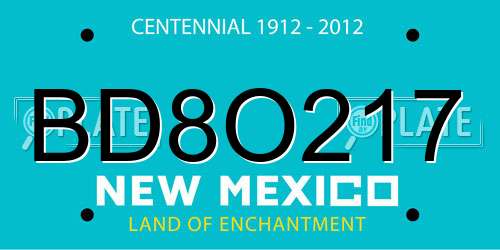 BD8O217 New Mexico License Plate