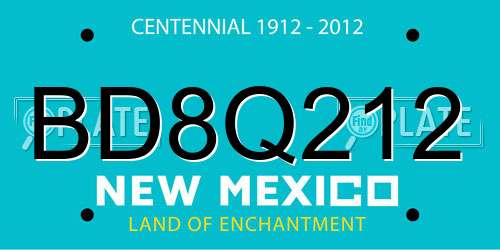 BD8Q212 New Mexico License Plate