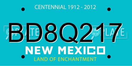 BD8Q217 New Mexico License Plate