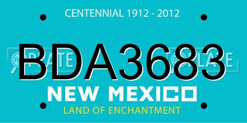 BDA3683 New Mexico License Plate