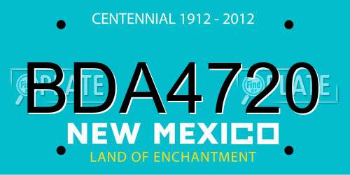 BDA4720 New Mexico License Plate