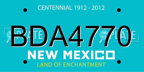 BDA4770 New Mexico License Plate