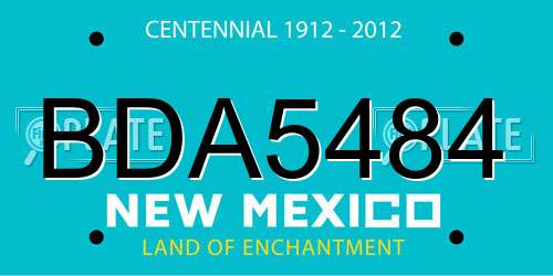 BDA5484 New Mexico License Plate