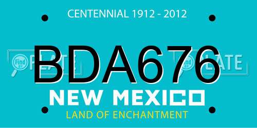 BDA676 New Mexico License Plate