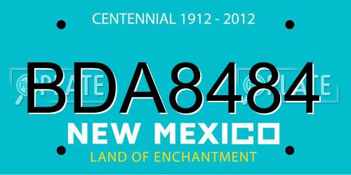 BDA8484 New Mexico License Plate