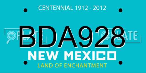 BDA928 New Mexico License Plate