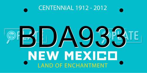BDA933 New Mexico License Plate