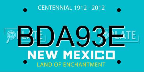 BDA93E New Mexico License Plate