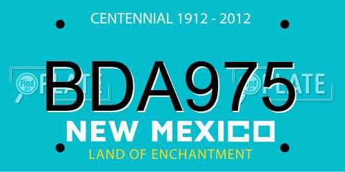 BDA975 New Mexico License Plate