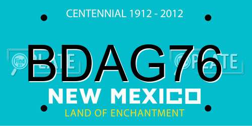 BDAG76 New Mexico License Plate