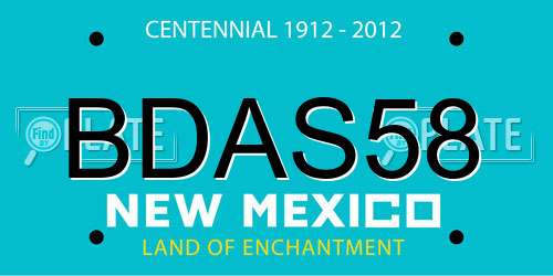 BDAS58 New Mexico License Plate