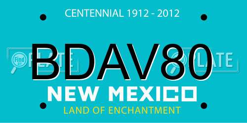 BDAV80 New Mexico License Plate