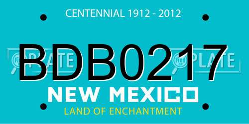 BDB0217 New Mexico License Plate