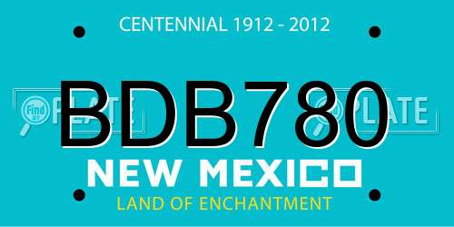 BDB780 New Mexico License Plate