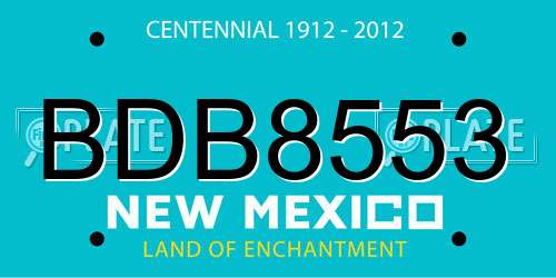 BDB8553 New Mexico License Plate