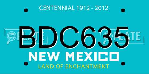 BDC635 New Mexico License Plate