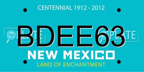 BDEE63 New Mexico License Plate