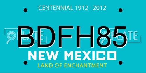 BDFH85 New Mexico License Plate