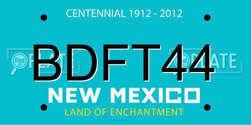 BDFT44 New Mexico License Plate