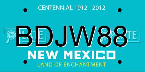 BDJW88 New Mexico License Plate