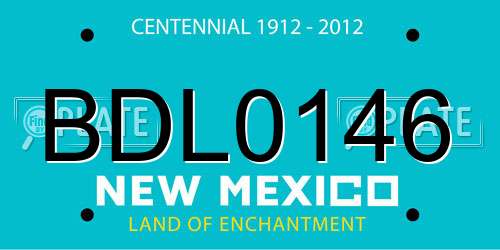 BDL0146 New Mexico License Plate