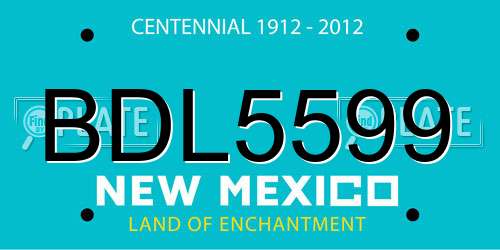 BDL5599 New Mexico License Plate