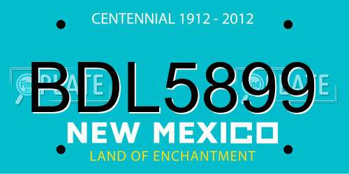 BDL5899 New Mexico License Plate