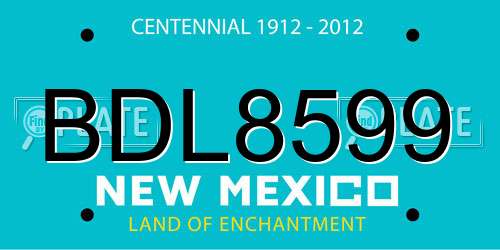 BDL8599 New Mexico License Plate