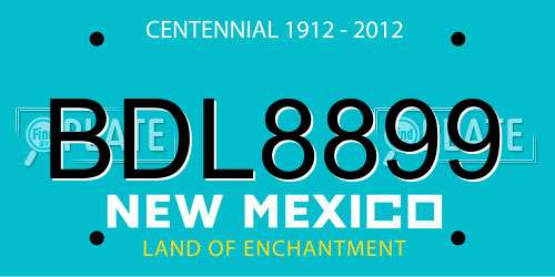 BDL8899 New Mexico License Plate