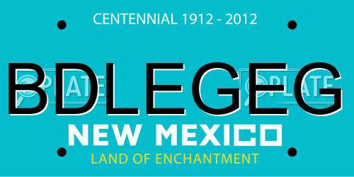 BDLEGEG New Mexico License Plate