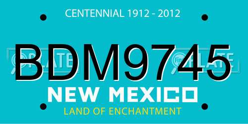 BDM9745 New Mexico License Plate
