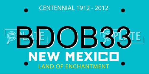 BDOB33 New Mexico License Plate