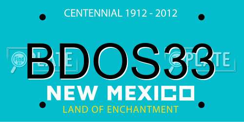 BDOS33 New Mexico License Plate